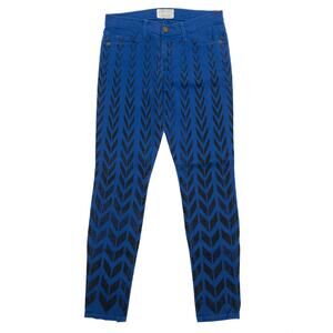 Current/Elliott The Ankle Skinny Cobalt Blue Chevron Jeans Size 29